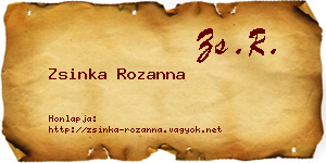 Zsinka Rozanna névjegykártya